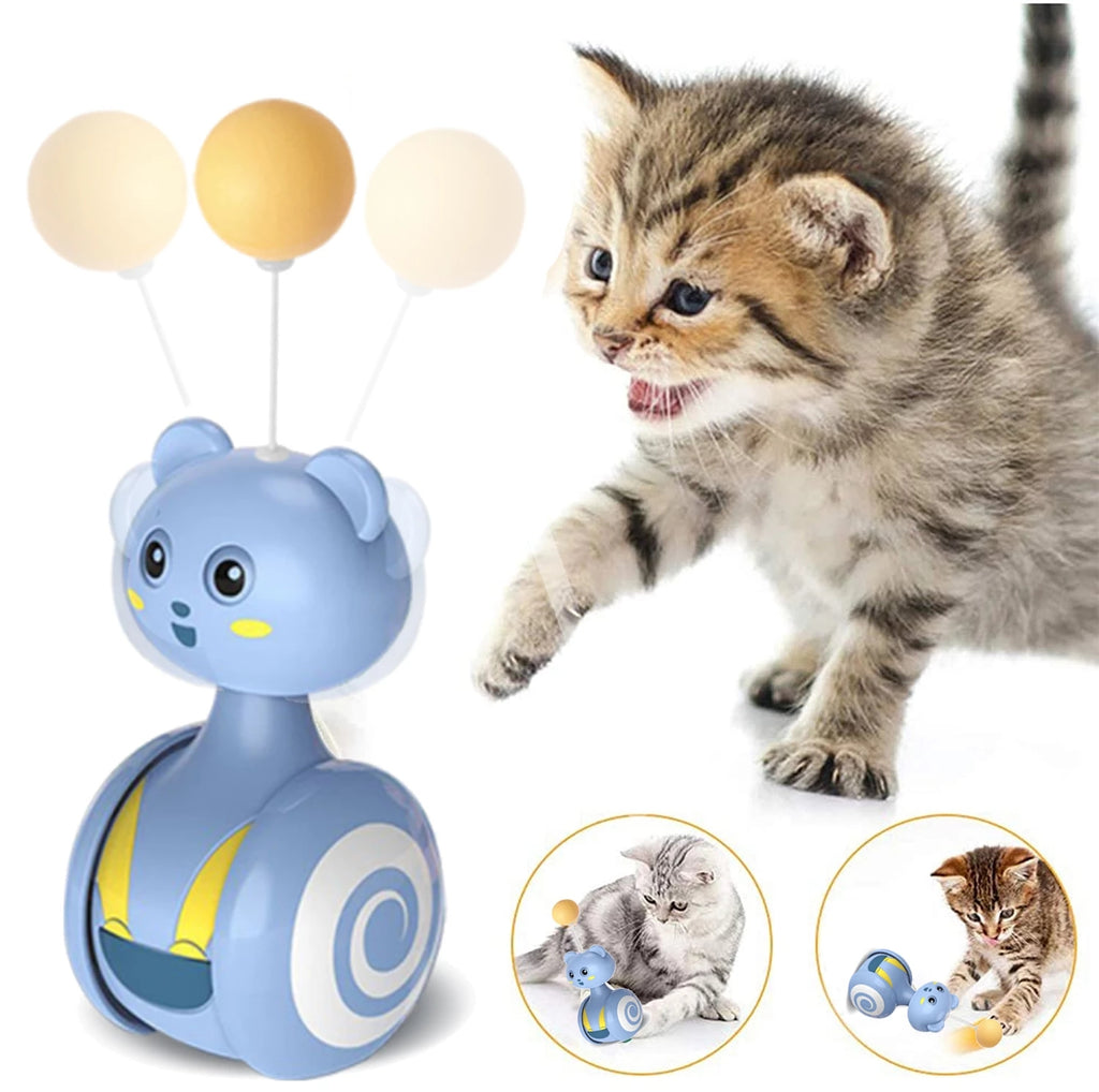Cat playing with the wobble toy